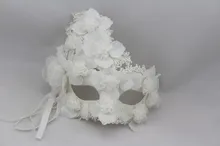 Venice masquerade mask Halloween Horror simulation mask Lace White princess mask men and women mask simulation mask with elastic strap