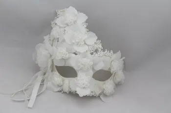 

Venice masquerade mask Halloween Horror simulation mask Lace White princess mask men and women mask