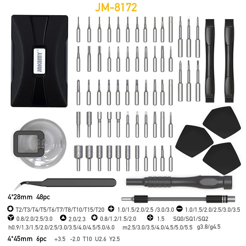 Набор прецизионных отверток 69 в 1 Магнитная отвертка для iPhone samsung xiaomi Phone Tablet Watch Repair Tools Kit JM8172