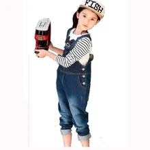 Демисезонный детская Детский комбинезон для Обувь для девочек Обувь для мальчиков одежда для малышей джинсы карман комбинезон 2 3 4 5 6 7 y34