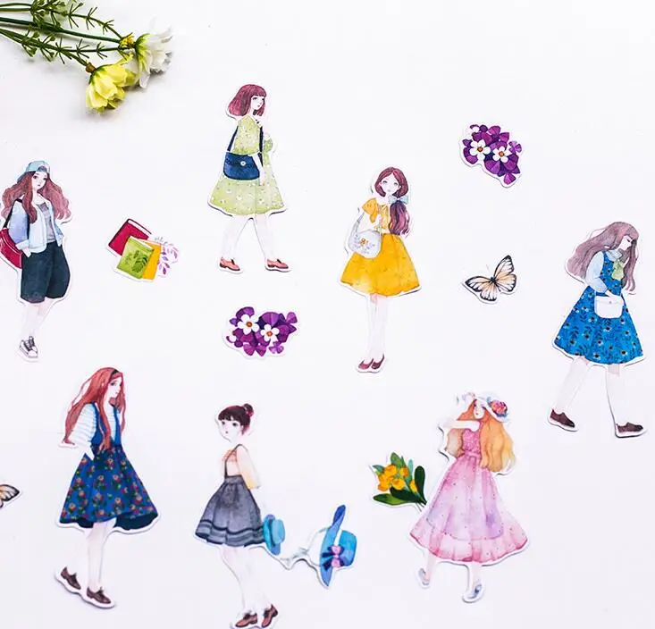 

S4 A Girl's Life With Skirts Freedom Stickers Adhesive Stickers DIY Decoration Stickers
