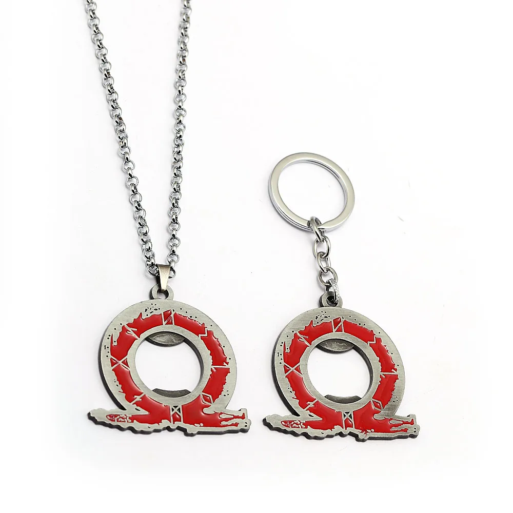 Game PS4 Kratos Round Pendants Keychain God Of War Bottle Opener Women Necklace Movie Choker Men Accessory | Украшения и