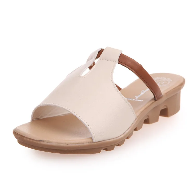 

New Arrival Woman Slippers PU Solid Wedges Women Summer Slippers Platform Womens Beach Sandals Plus Size