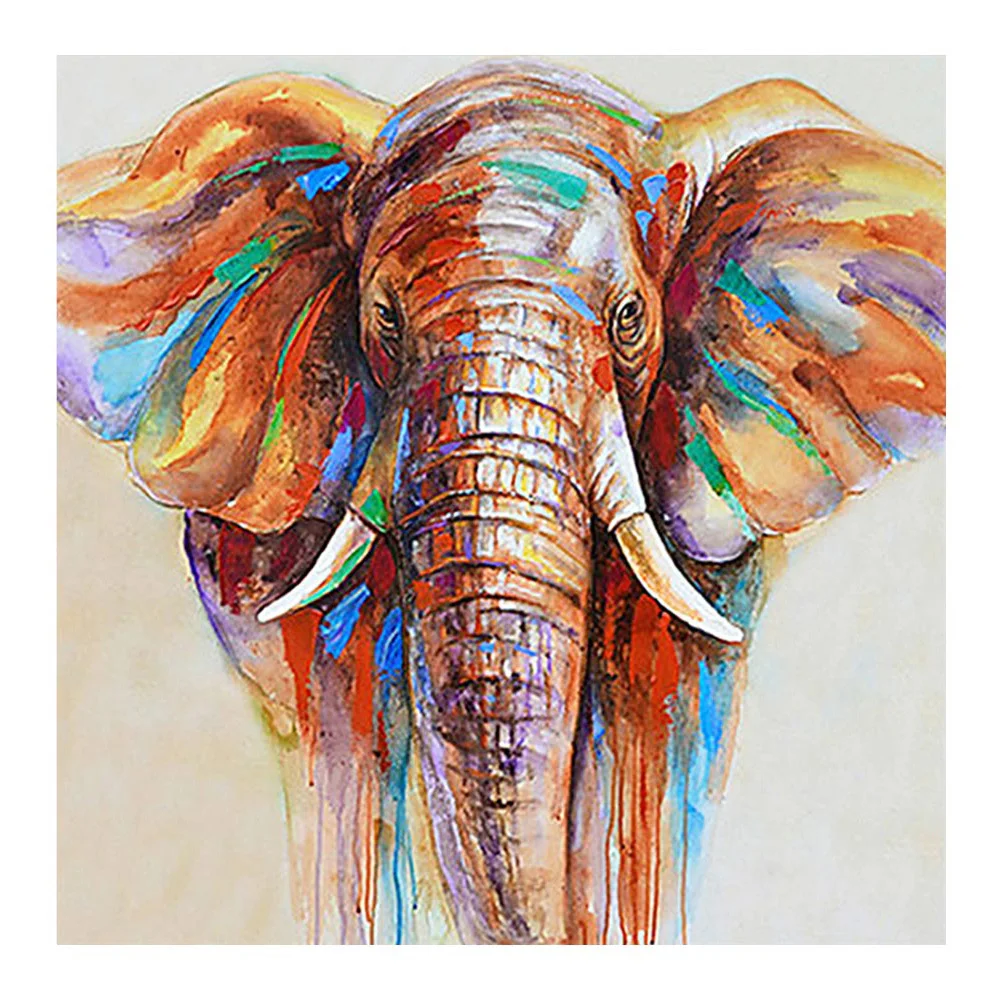 

DIY diamond painting color elephant scenery full dimaond embroidery color elephant decor diamond mosaic color elephant