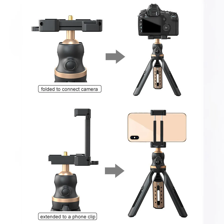 OKBY Mini Tripod-Extendable Mini Table Top Travel Compact Camera Tripod With Double Levels