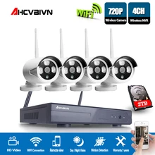 4CH 720 P HD открытый 1920*720 ИК ночного видения видеонаблюдения безопасности 4 штук ip-камера wifi CCTV системы Беспроводной NVR комплект
