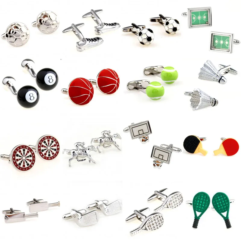 Football Shoes Basketball Tennis Ball Bat Badminton Pingpong Golf Cufflink Cuff Link 1 Pair Big Promotion