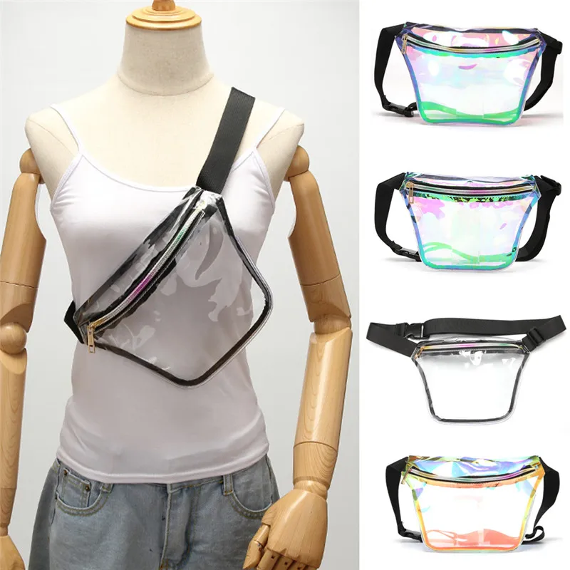NOENNAME_NULL голографическая поясная сумка для женщин Лазерная поясная сумка кошелек прозрачная сумка на пояс