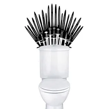 Игра престолов Туалет Смешные персональные украшения для ванной комнаты наклейки на стену черные 4WS-0016