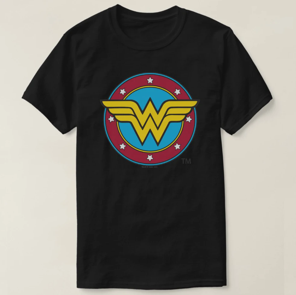 

2019 Printed Men T Shirt Cotton Short Sleeve Wonder Woman Circle Stars Logo T-Shirt Women tshirt