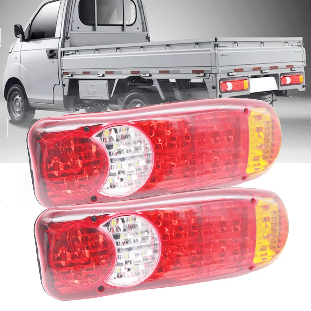 2Pcs 46 LEDS Truck Rear Tail Light Warning Lights Rear Lamps DC 12V 24V