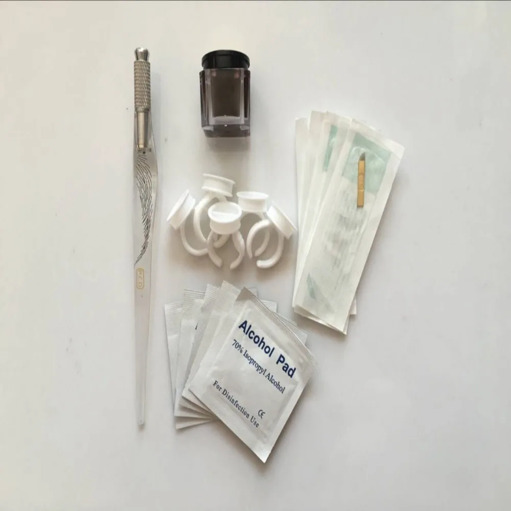 Permanent font b 3D b font Eyebrow Tattoo Practice Kit set Microblades Needles font b Pen
