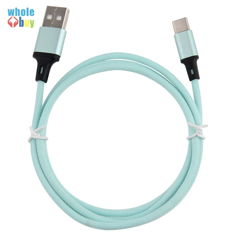 500 шт данных usb type C кабель быстрой зарядки для Samsung Galaxy S8 S9 Plus Note 8 9 A3 A5 A7 USBC type C длинное зарядное устройство для сотового телефона 1 м - Цвет: Lake Blue