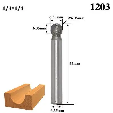 1 шт. 6,35 мм 12,7 мм 1/" 1/4" для конических фрез со сферическим концом; двойное обрамление; быстроходный деревообрабатывающий фрезерный станок бит фрезы для дерева бит коробки бухточки - Длина режущей кромки: NO 3
