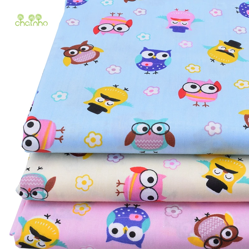 Chainho, новая саржевая хлопковая ткань с принтом совы для шитья/ткани для детей/простыни, подушки, занавески материал