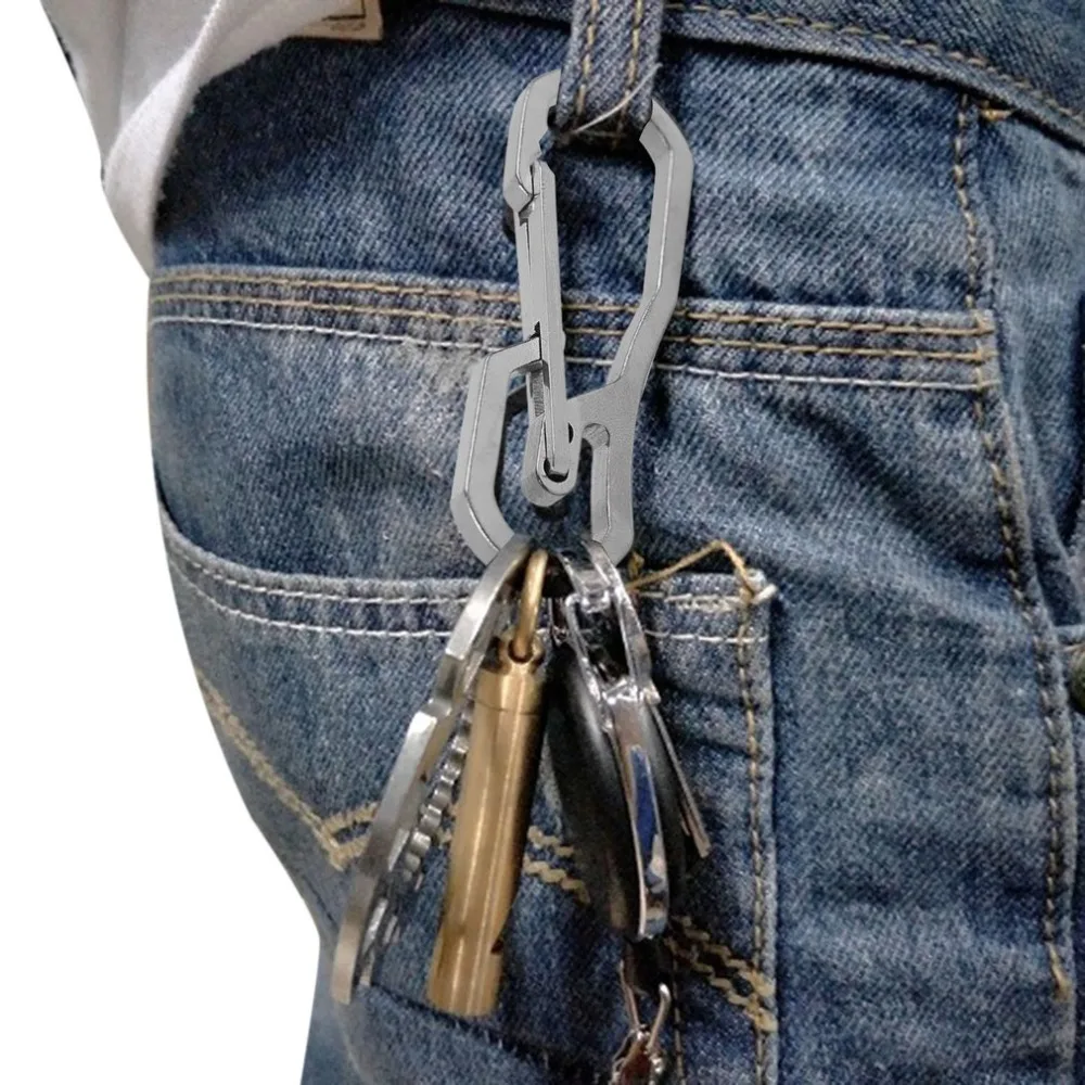 Outdoor Multifunctional Wire-cut Climbing Carabiner EDC Key Ring Mini Chain Locking Climbing Hiking Accessory Tool Outdoor Multifunctional Wire-cut Climbing Carabiner EDC Key Ring Mini Chain Locking Climbing Hiking Accessory Tool