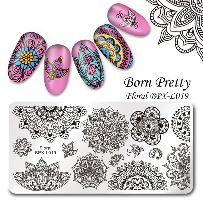 BORN PRETTY 1 шт. 12*6 см пластина для штамповки ногтей для празднования Дня Святого Валентина маникюрные трафареты для дизайна ногтей шаблон инструмент BPX-L014 - Цвет: 10