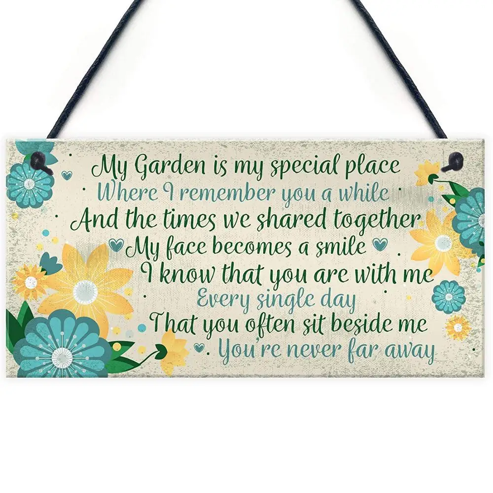 Garden Memorial Hanging Plaque SummerHouse Garden Shed Sign Gifts For Mum Nan 