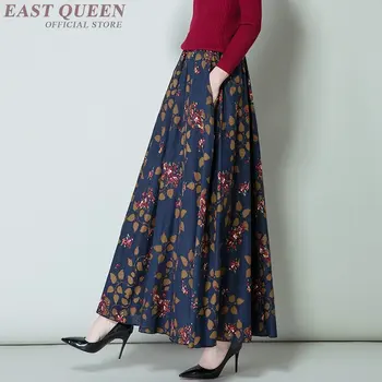 

Women new arrival 2018 Long Skirts Pleated Maxi Skirts sexy Vintage clothes retro floral print for women AA3652 Y A