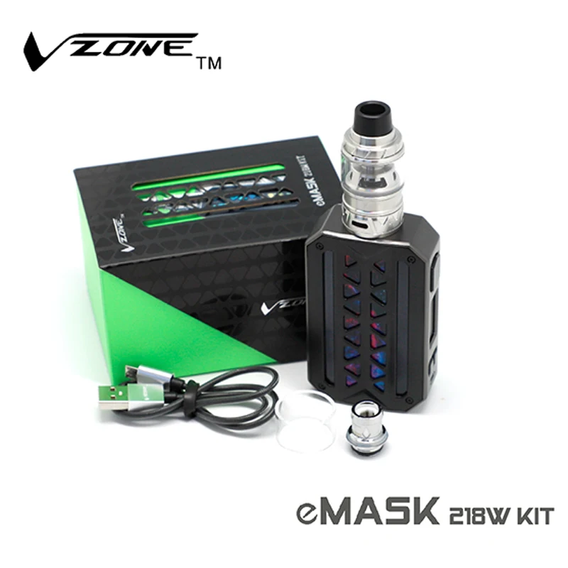 Original Vzone EMask TC Kit 218W EMask MOD with 6ml Uranus Tank Electronic Cigarette Vape 5-color Backlight IPX 7 Exterior 01 (5)