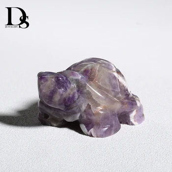 

2 inch Natural Amethyst Turtle Clear Quartz Crystal Tortoise Lapis Carving Crafts Stone Unakite Figurine Chakra Healing Reiki