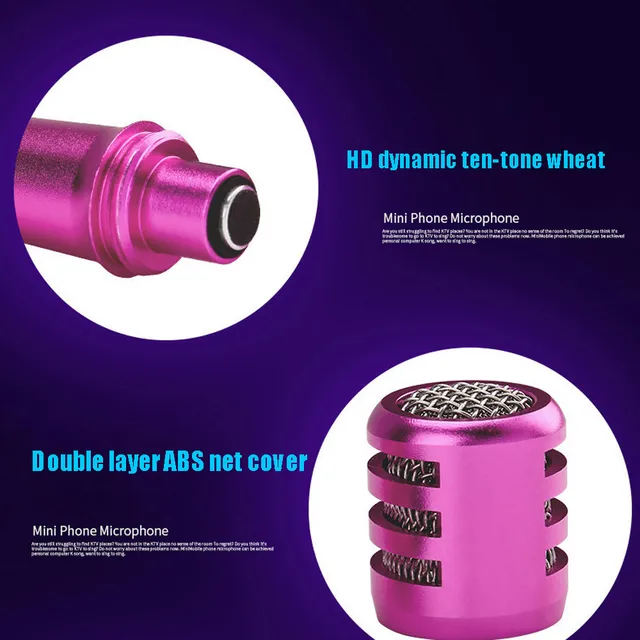 2018 Top Sale Mini Karaoke Condenser Microphone With Earphone For Phone Computer Mini Microphone With Earphone 3.5 plug