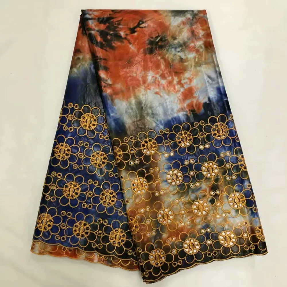 Последние африканские Базен riche getzner ткань хлопок вышитые tie dye кружево вырезать