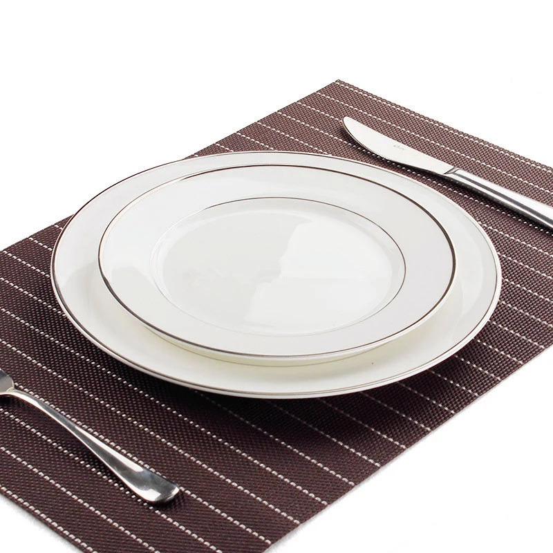 

Contracted Ceramic Bone China Tableware Silver Edge Flat Plate of Beefsteak Hotel Household Utensils Fruit Bowl Dumpling Dishes