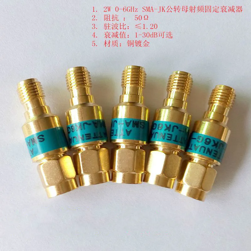 

2W 0-6GHz SMA-JK Revolution Mother RF Fixed Attenuator 1-30DB
