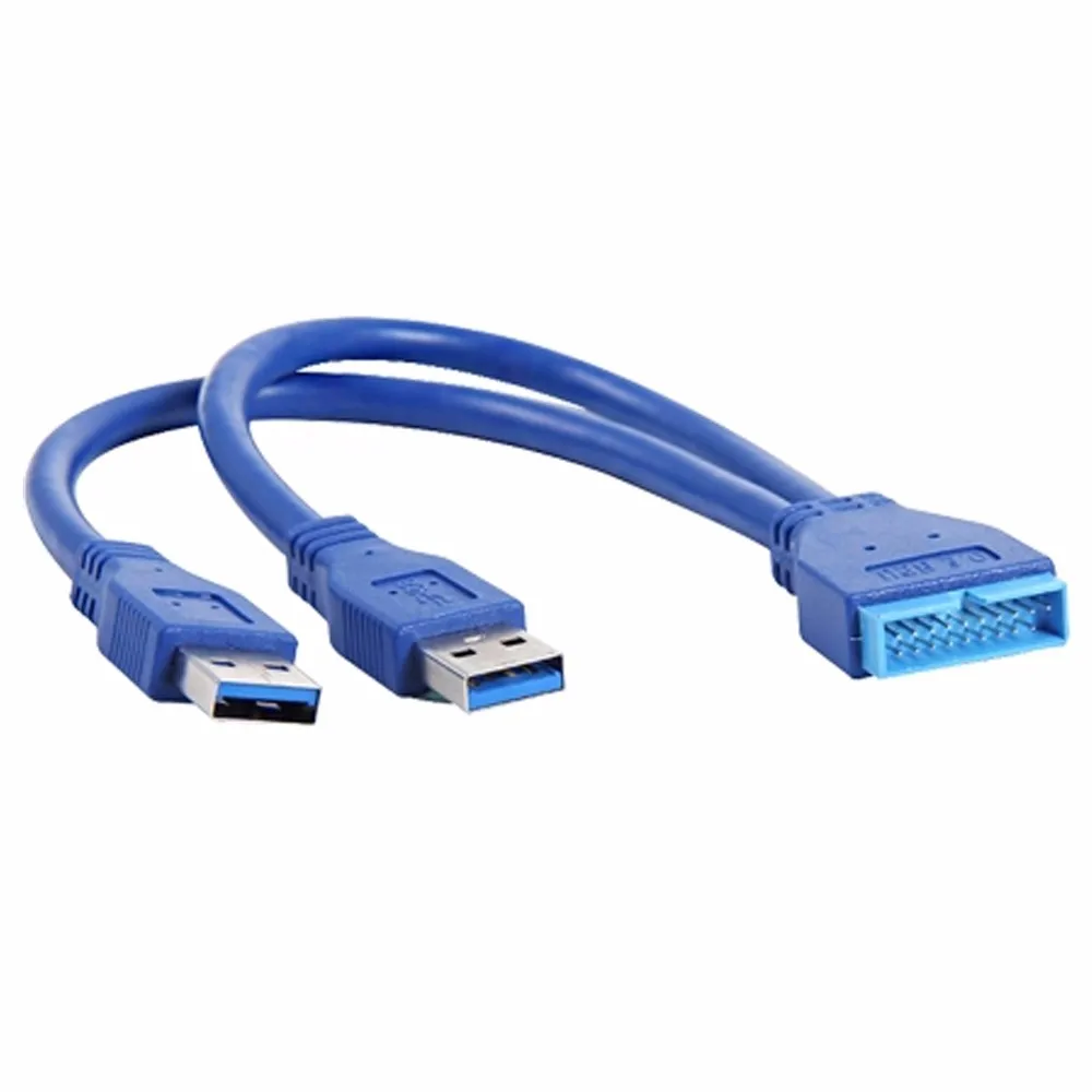 

19 pin Male header to USB 3.0 A Male port Cable Motherboard 20 Pin to USB3.0 Splitter Cable 5Gb/s