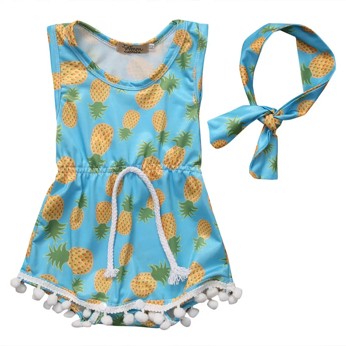 Lovely Pineapple Print Newborn Baby Girls Romper Summer Kids Sleeveless