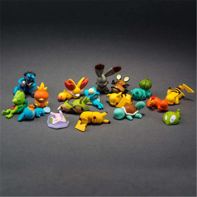 Серия Sleep skirtle Bulbasaur Torchic Pika 3-6 см аниме фигурка подвижная фигурка-модель игрушки, подарки для детей pokemones фигурные игрушки