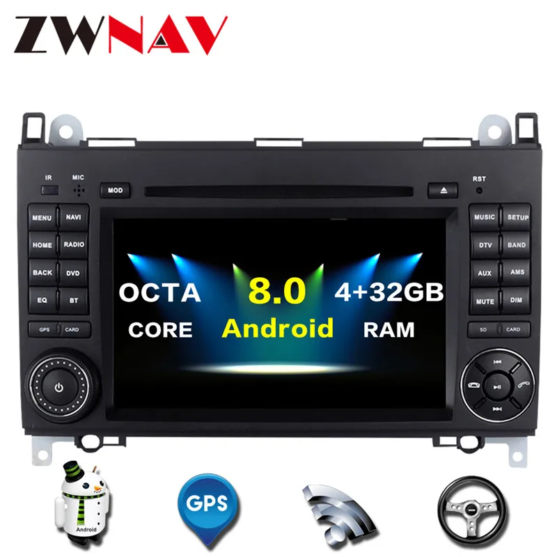 Perfect Octa Core Android 8.0 Car GPS Stereo Car Radio Car DVD Player For BENZ A-class W169 A150 A170 B-class W245 B170 B200 2004-2012 8