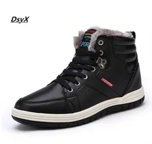 2016 Men’s Winter Boots High Quality pu Leather Casual Boots Plush Ankle Boots For Men Warm Casual Shoes Men Outdoor Snow Boots