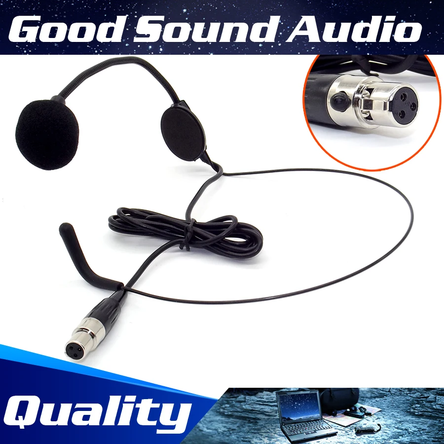 

5Pcs Mini XLR 3 Pin TA3F Plug Earhook Headworn Headset Microphone Headmounted Mic Microfono Microfone For SAMSON Wireless System