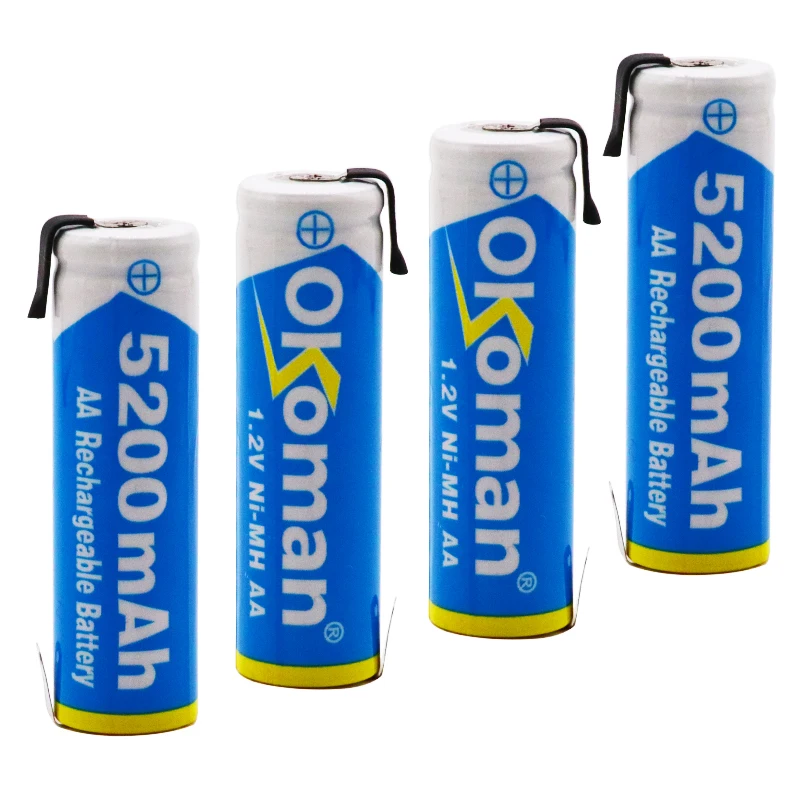 Okoman 1,2 V AA 5800 MAH Ni-MH аккумуляторная батарея посылка со штырьками для Philips бритвенные вкладки Braun Электрический зубчатый бр