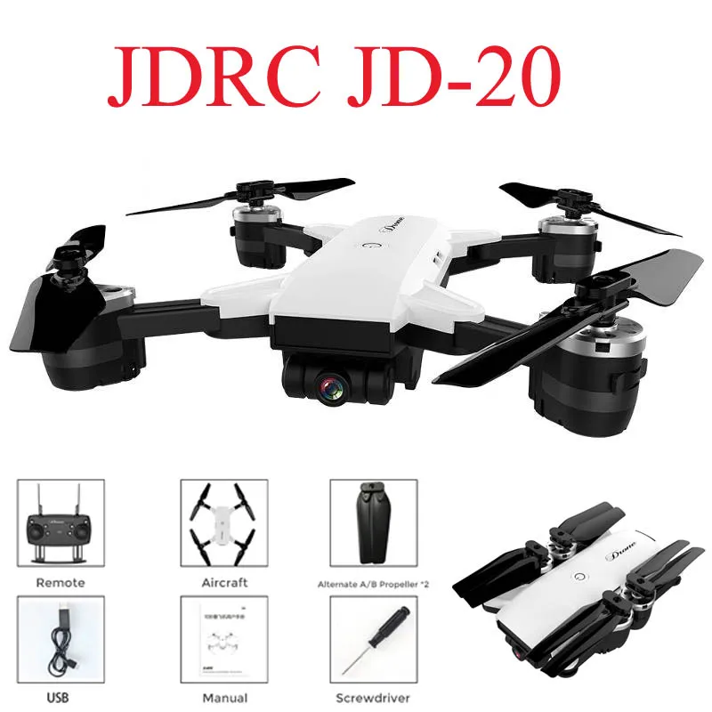 Дрон Jdrc с Hd камерой JD20 Wi Fi FPV 2 мегапиксельной широкоугольной складной ручной