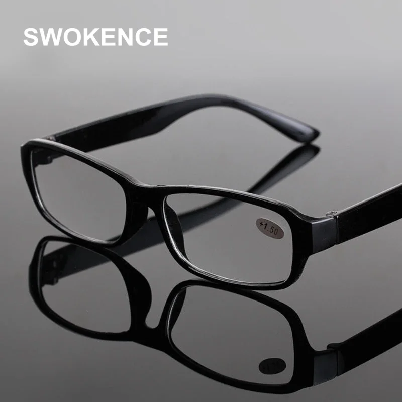 Очки для чтения SWOKENCE от 0 5 до 4 мужские и женские небьющиеся очки в черной оправе с