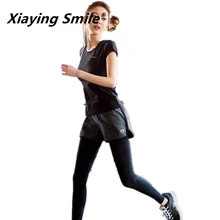 Xiaying Smile женский дышащий Оптом Спортивный Комплект Для Бега Йога летний Быстросохнущий тренажерный зал, фитнес, Йога набор спортивная одежда костюм