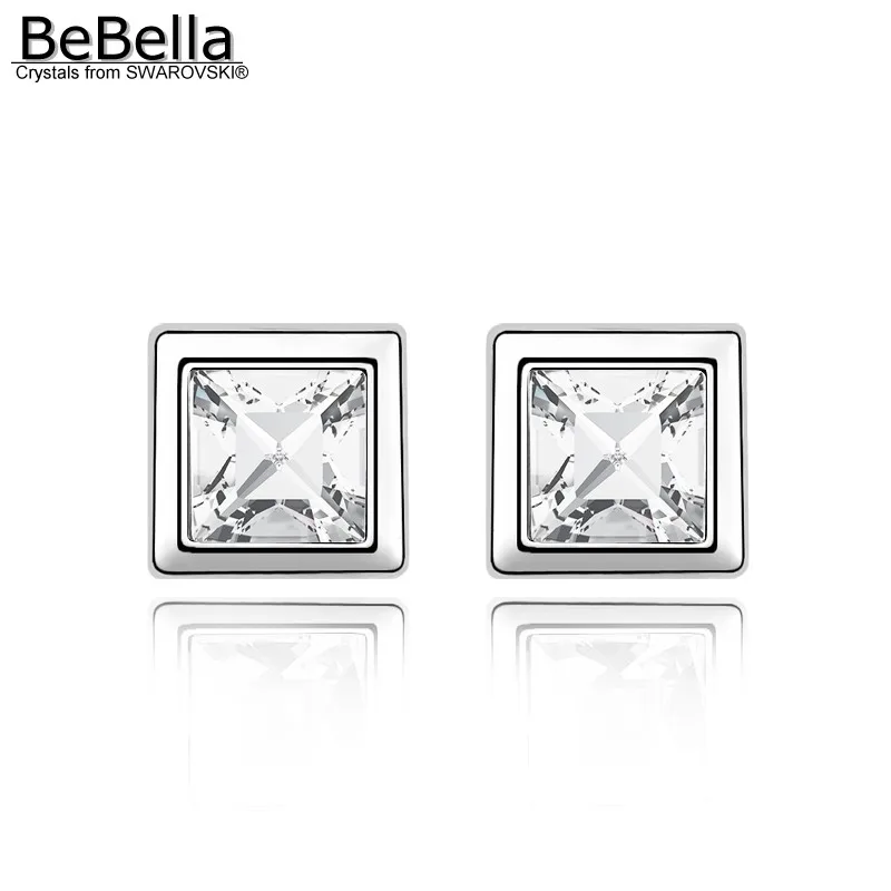 

BeBella 0.6cm square crystal stud earrings with Crystals from Swarovski multi-colors fashion jewelry for women girl gift 2018
