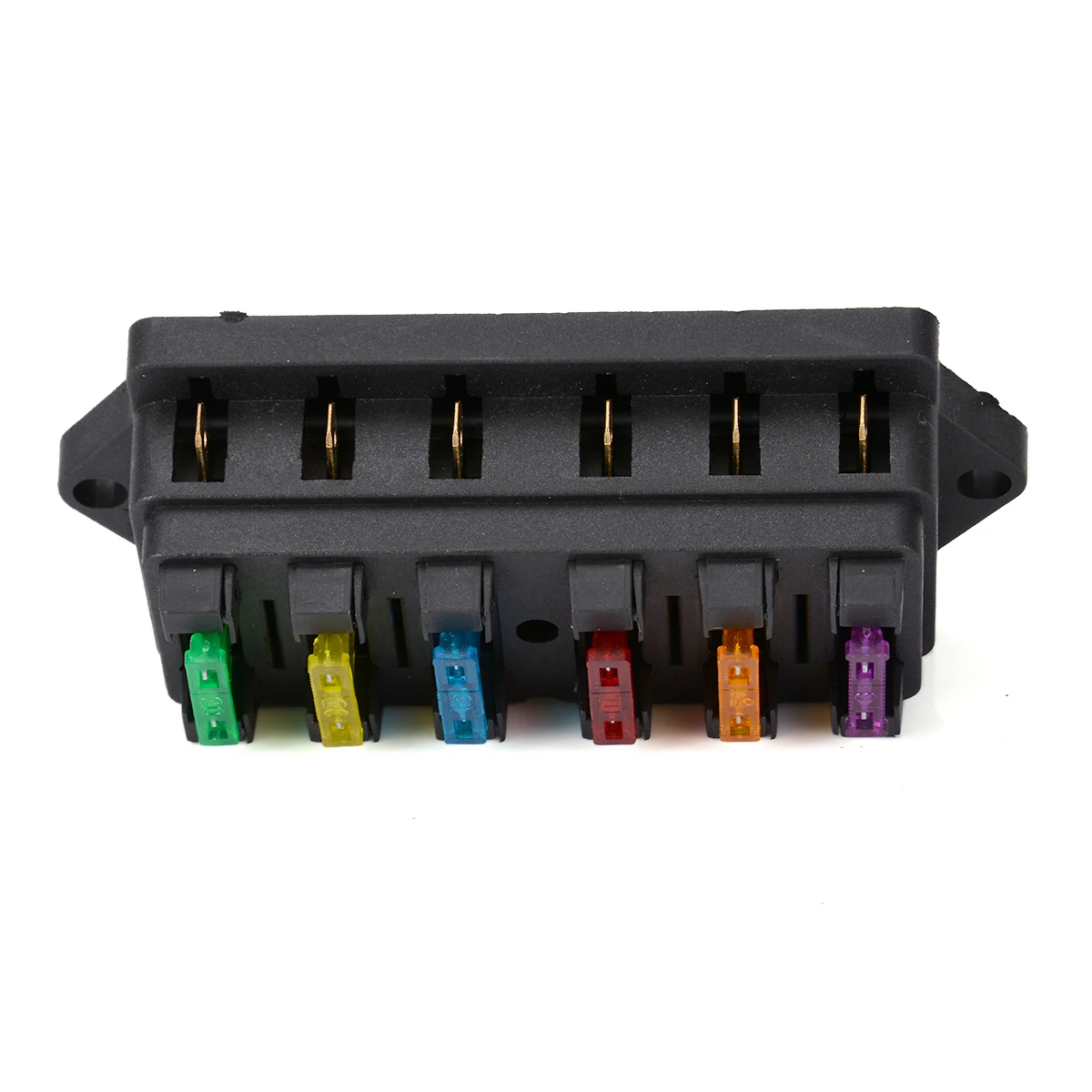 6 Way Circuit Standard ATO Blade Fuse Box DC 12V/24V Car Fuse Block Holder with 6pcs 3A-30A Fuses
