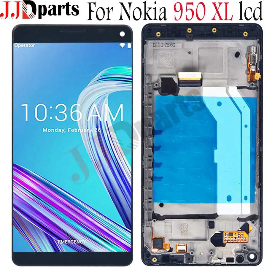 

100% Tested For 5.7"Nokia Lumia 950Xl LCD Display Touch Screen Digitizer Assembly With Frame For Lumia 950 XL RM-1116 LCD Screen