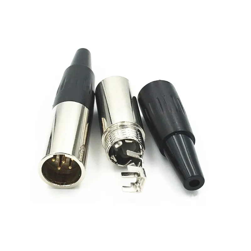 

50pcs/lot Mini XLR Microphone Audio Connector 3 Pin Cannon Mic Microphone Mini XLR Male Plug Small XLR Audio Connector