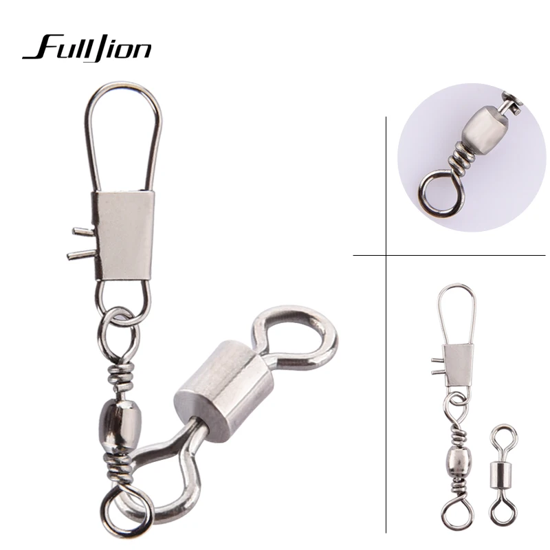 Fulljion 50pcs/lot Connectors Fishing Rods Hooks Lures Tackle Box Interlock Snap Ball Bearing Swivel Rolling Solid Rings Fulljion 50pcs/lot Connectors Fishing Rods Hooks Lures Tackle Box Interlock Snap Ball Bearing Swivel Rolling Solid Rings