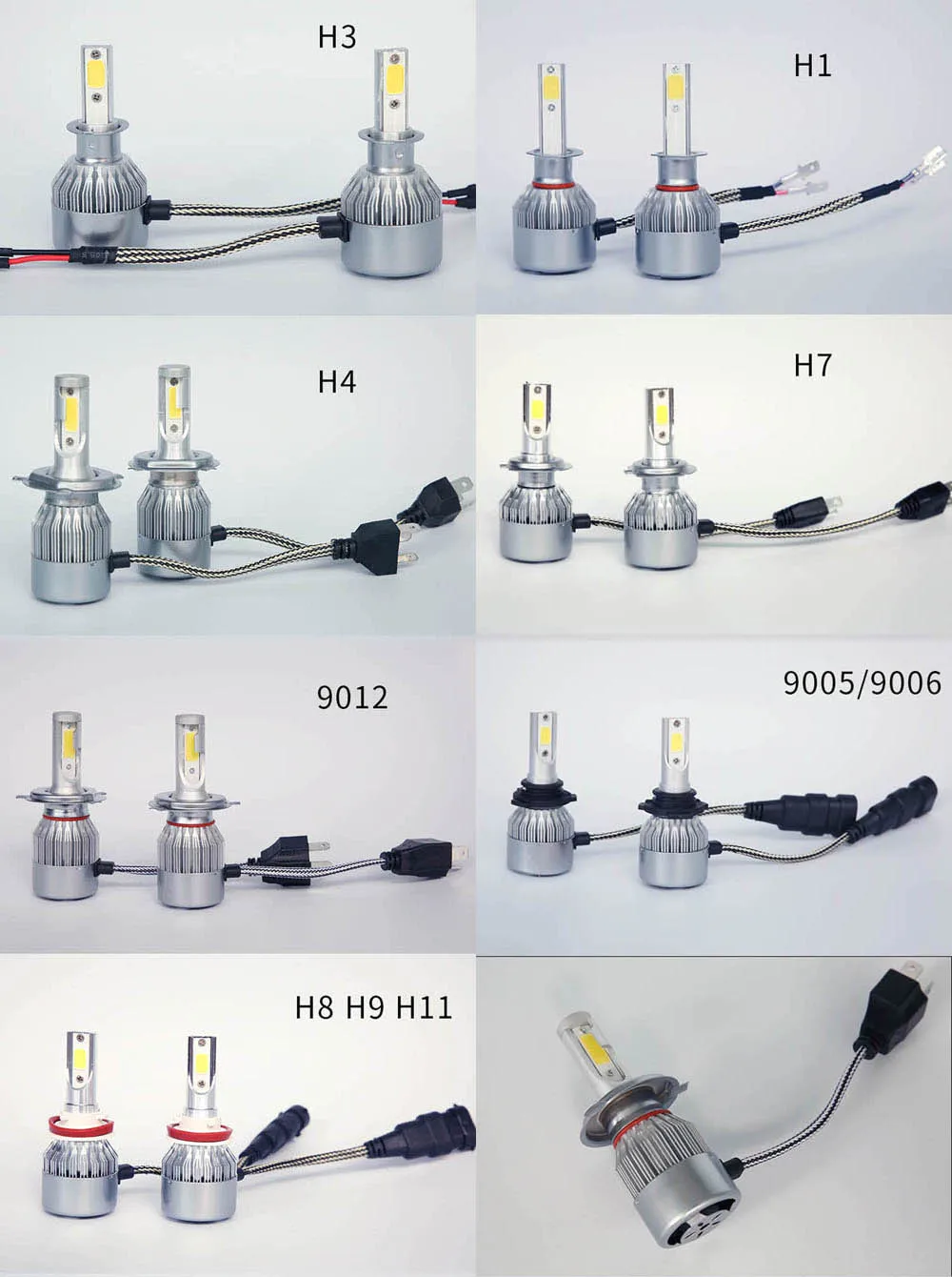 2X H7 Led H4 автомобильный головной светильник s72w 7600lm Автомобильный светодиодный светильник лампы H1 H8 H9 H11 Автомобильные фары 6000K Led 12 В Противотуманные фары C6 Автомобильные светодиодные