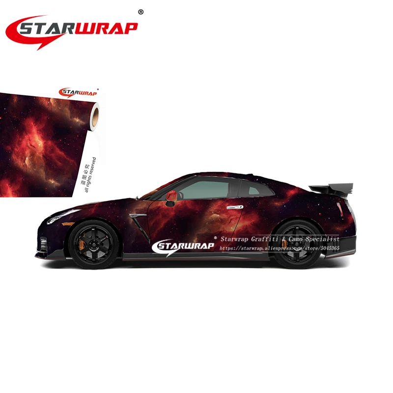 

Starwrap Car Styling Starry Sky Black Red Camouflage Vinyl Film Digital Wrap Sticker PVC Adhesive Pixel Motorcycle Vehicle Vinyl