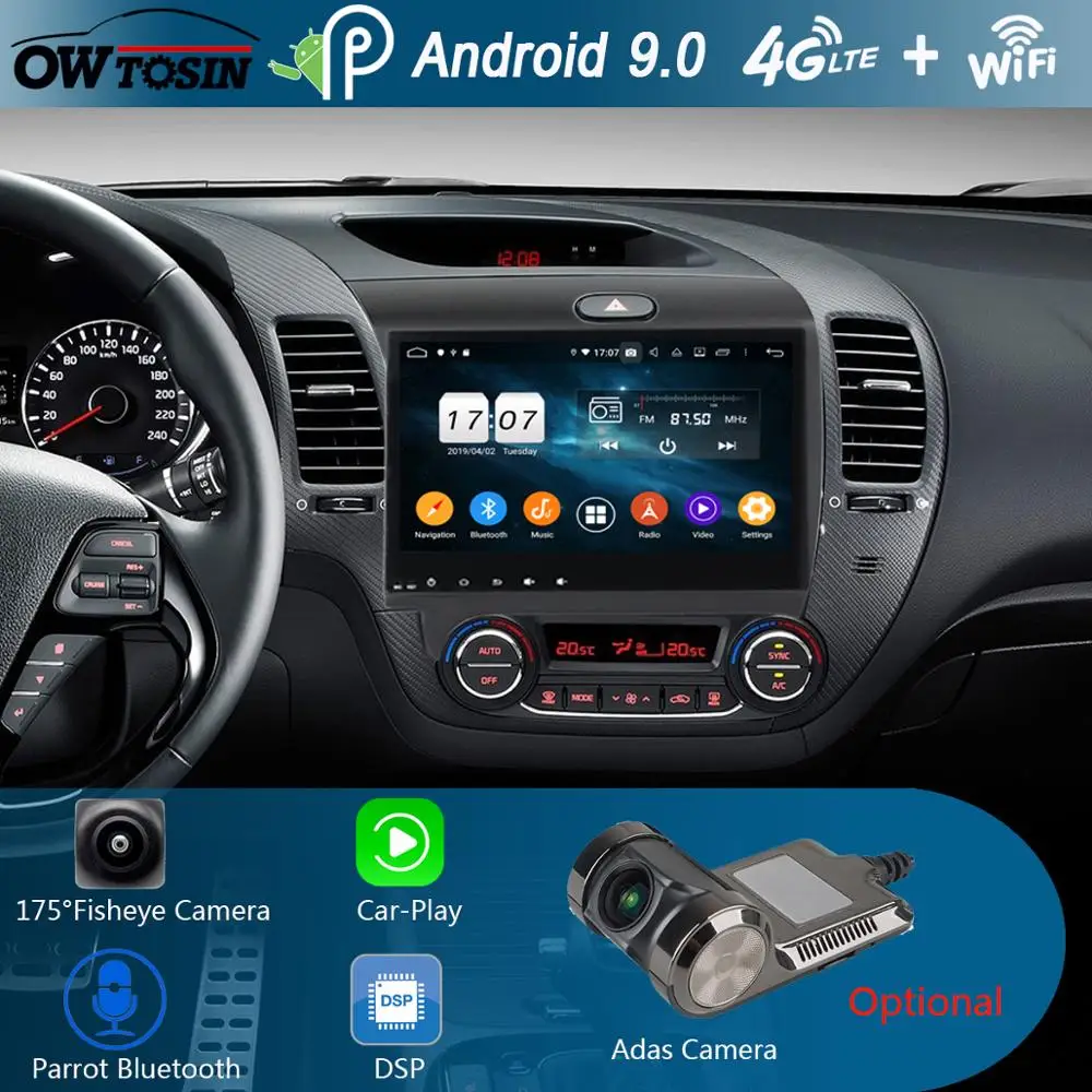 

10.1" IPS 8Core 4G+64G Android 9.0 Car Multimedia Player For Kia K3 Forte Cerato 3 2013 2014 2015 2016 2017 GPS Radio Parrot BT