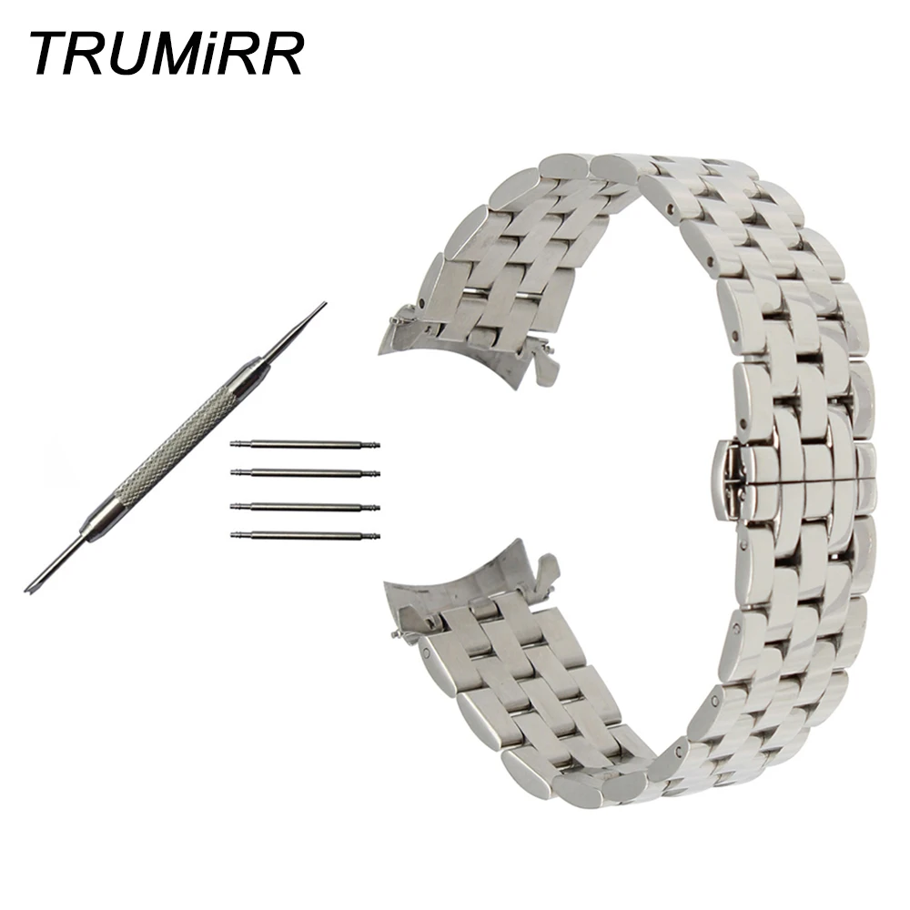 Curved End Stainless Steel Watchband 18mm 20mm 22mm for Seiko Men Women Watch Band Butterfly Buckle Strap Wrist Belt Bracelet Curved End Stainless Steel Watchband 18mm 20mm 22mm for Seiko Men Women Watch Band Butterfly Buckle Strap Wrist Belt Bracelet