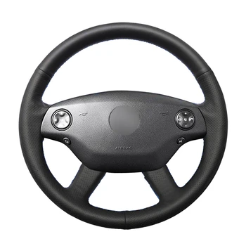 

Hand-stitched Black PU Artificial Leather Car Steering Wheel Cover for Mercedes Benz S-Class 2006-2008