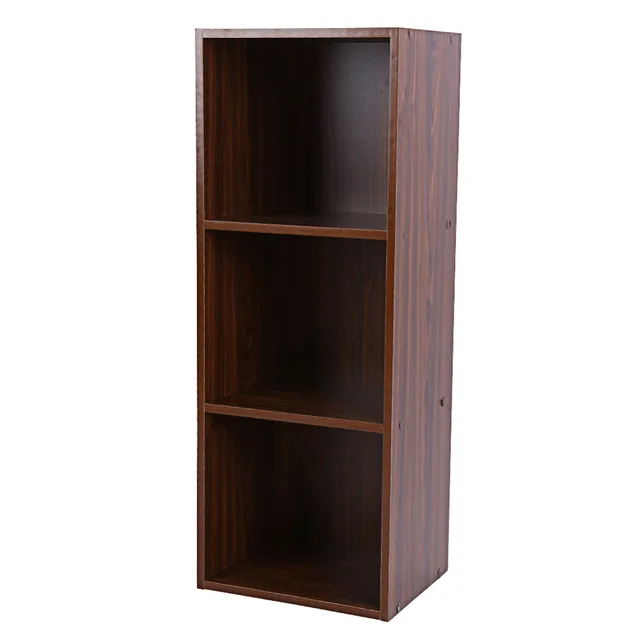 Online Bookcase Wood Display Shelves Storage Bookshelf 3 Level Image